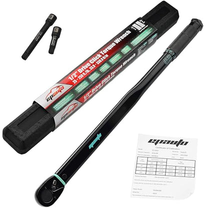 EPAuto 1/2-Inch Drive Click Torque Wrench, 25-250 ft-lb/33.9-338.9 Nm, Black | 1/2-Inch Drive Click Torque Wrench, 25-250 ft-lb/33.9-338.9 - size: 1/2-Inch Drive 25-250 ft-lb