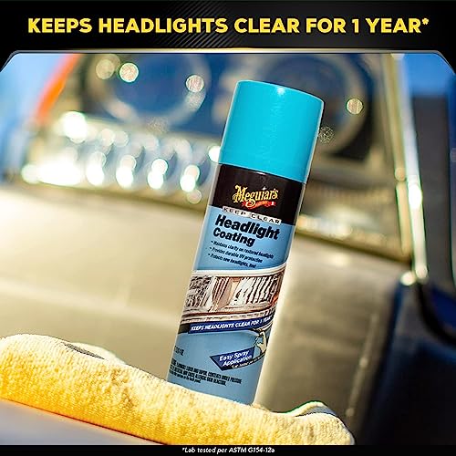 Meguiar's Keep Clear Headlight Coating, Maintain Like-New Clarity of Your Headlights with an Easy-to-Use Formula and UV Protection that Lasts All Year Long, 4 Ounce Aerosol - size: 1 Count (Pack of 1)