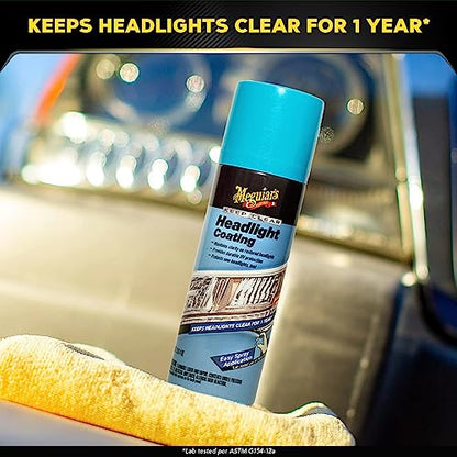 Meguiar's Keep Clear Headlight Coating, Maintain Like-New Clarity of Your Headlights with an Easy-to-Use Formula and UV Protection that Lasts All Year Long, 4 Ounce Aerosol - size: 1 Count (Pack of 1)