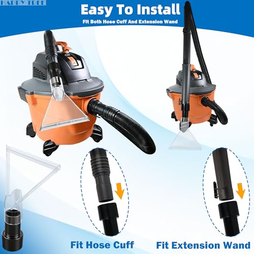 Happy Tree Universal Fits All Shop Vacs with 2-1/2"& 1-7/8" & 1-1/4" Adapters Large 7-1/2"& Small 3-1/2" Clear Head for Upholstery/Carpet Cleaning, Shop Vac Extractor Attachment - size: Small+Large