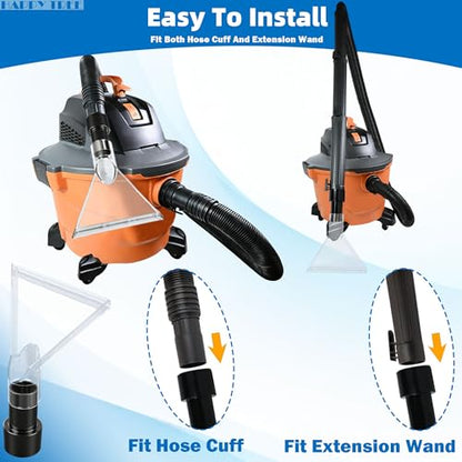 Happy Tree Universal Fits All Shop Vacs Large 7-1/2" Clear Extraction Head with 2-1/2" &1-7/8" & 1-1/4" Adapters for Auto Detailing, Shop Vac Extractor Attachment for 1-26 Gallon Wet Vacuum Cleaners - size: Large