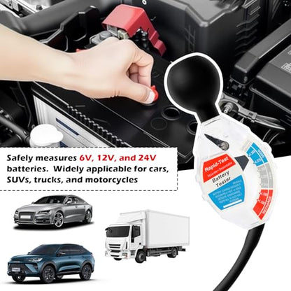 Car Battery Hydrometer Tester with Scale Dial,Deep Cycle Battery Acid Tester Fit for 6V 12V 24V Vehicle,Professional Golf Cart Batteries Testers for Monitoring Batteries Statu