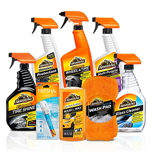 Bucket Boss Auto Boss Wash Boss Organizer for a 5 Gallon Bucket, in Black & Premier Car Care Kit by Armor All, 8 Pieces