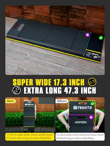 1.2" Extra Thick Foldable Mechanic Mat, Kneeling Pad with Magnetlc Tool Compartment, Waterproof Comfortable EVA Mat with Handle & Storage Belt for Workshop Repairing,Gardening 47.3x17.3x1.2