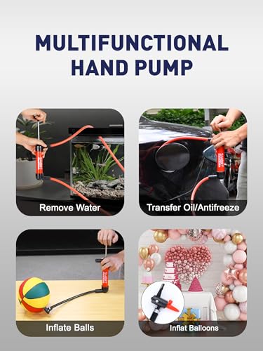 Cordless Fuel Transfer Pump, Gas Siphon Pump for Gasoline, Hand Siphon Pump | Portable Fluid Transfer Pump for Oil, Gasoline, Transmission, and Water, Liquid Fuel Syphon Pump, Max 3 GPM High Flow