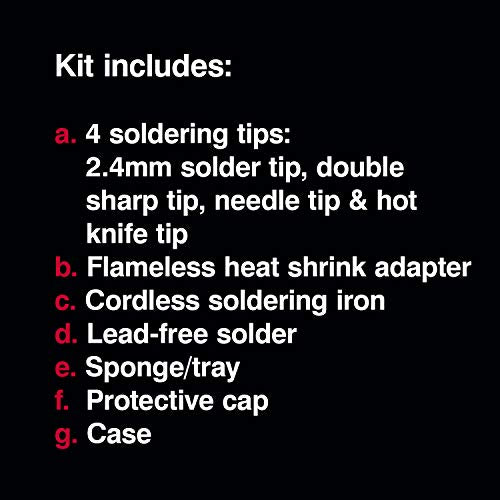 Master Appliance PI-20SiK Professional Cordless Butane Soldering Iron Kit [portable soldering station & heat tool] - Self-Igniting w/Adjustable Temperature - 680F - 820F, refillable with butane fuel
