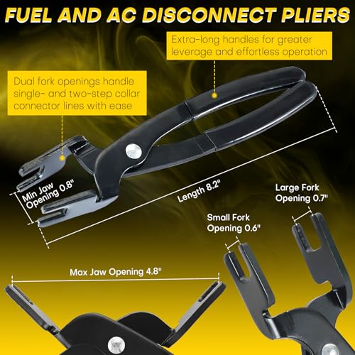 26PCS Fuel Line Disconnect Tool Set | Ac Line Disconnect Tool, Fuel Line Removal Tool, Professional Fuel, A/C, Transmission Line Removal Set with Disconnect Pliers