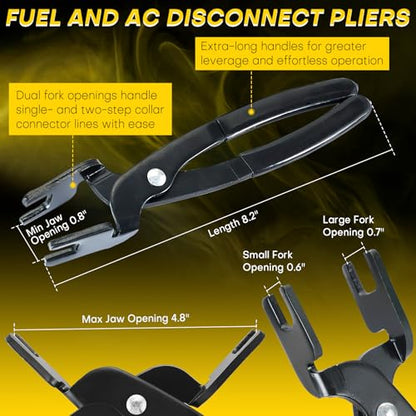 26PCS Fuel Line Disconnect Tool Set | Ac Line Disconnect Tool, Fuel Line Removal Tool, Professional Fuel, A/C, Transmission Line Removal Set with Disconnect Pliers