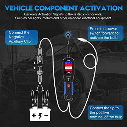 VDIAGTOOL V200 Automotive Circuit Tester, Power Circuit Probe Tester Kit, 12V-24V Short/Open Circuit Finder, AC/DC Diode Resistance Relay Fuse Component Test, Digital Voltmeter Ohmmeter, 40FT Cables