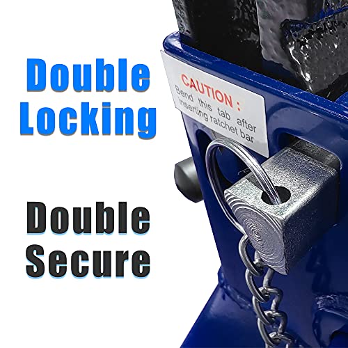 TCE 3 Ton (6,000 LBs) Capacity Double Locking Steel Jack Stands, 2 Pack, Blue, AT43002AU - style: Jack Stands