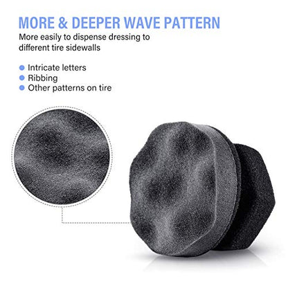 BBTO 10 Pack Tire Dressing Applicator Washable Tire Shine Applicator Dressing Pad Car Detailing Foam Sponge Reusable Tires Cleaner Sponge for No Mess Tires Detailing Supplies