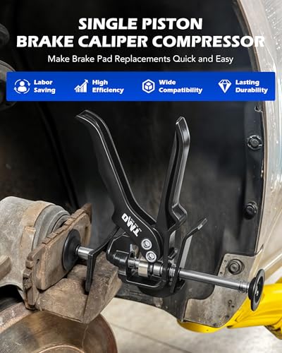 OMT Single Dual Brake Caliper Compressor for Brake Pads Black | Heavy Duty Single Dual Piston Action, Fits Most Cars, Trucks, ATVs, UTVs, SUVs, 377 lb Force, Aluminum & Steel - style: Single&Dual Piston