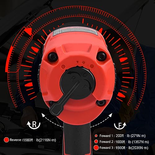 XIIW 1/2 Inch Air Impact Wrench, Max Torque 1560 ft-lbs, Lightweight 4.4 lb | Includes 11 Pcs CR-V Steel Impact Socket Set and Storage Case, 8000RPM 1/2 Air Impact Gun Twin Hammer for Automobile Repair - size: 1/2 inch | 1560 ft-lbs 15 PCS Wrench + Socket