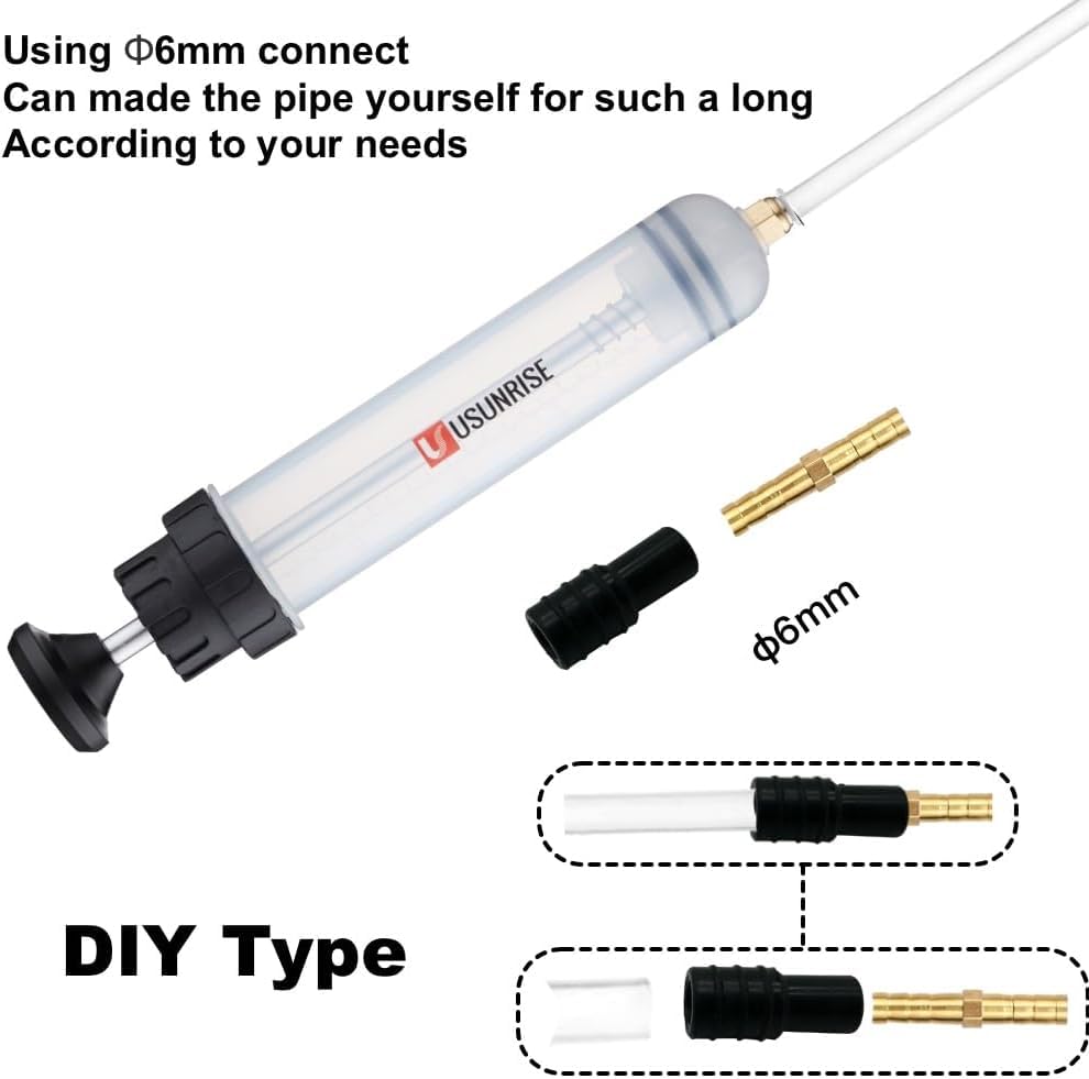 Automotive Fluid Extractor Pump,Oil Change Syringe with Long Hose,Syringe Style Pump for Power Steering Transmission Gear Oil & Brake Fluid Changes, Hand Vacuum Pump 500CC/500ML-3 ProType