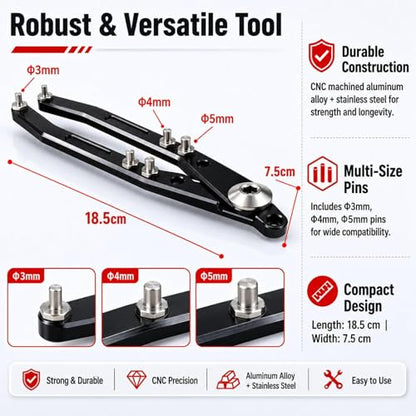 Oil Seal Removal Wrench, Shock Absorber Wrench, Maintenance Kit, 3 Mm/4 Mm/5 Mm Socket Wrenches for DIY Accessories, Black - color: Black