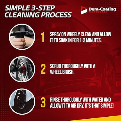DURA-COATING TECHNOLOGY, Wheely Clean - Professional Wheel Cleaner | Highly Effective for Chrome, Aluminum, and Clear-Coated Wheels | 1 Gallon Ready-to-Use Wheel and Rim Cleaner Solution, Made in USA - size: 128 Ounce (Pack of 1)