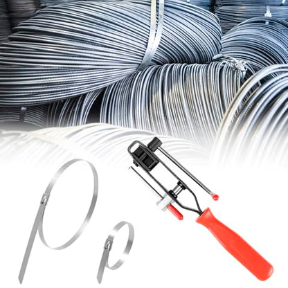 QWORK Auto Joint Banding Boot Axle Clamp Pliers with 20PCS Stainless Steel CV Joint Boot Band Clamps, Auto/ATV CV Axle Clamp Tool Kit Includes 10 Small and 10 Large Clamps