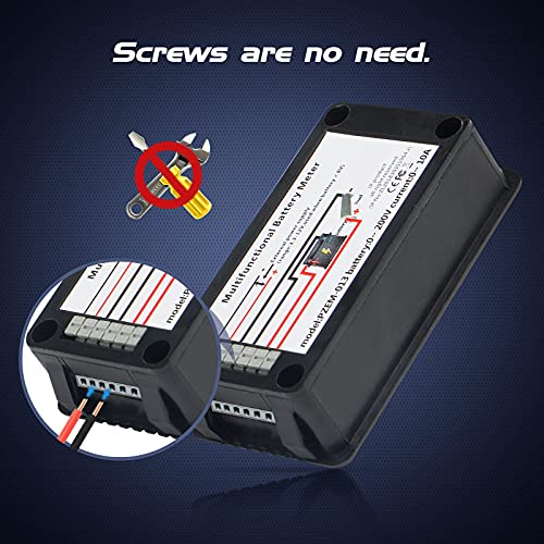 DC Multifunction Battery Monitor Meter with Shunt,0-200V,0-500A, LCD Display Digital Current Multimeter Voltmeter Ammeter for Cars RV Solar,Widely Applied to 12V/24V/48V RV/Car Battery…