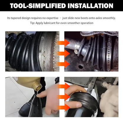 CV Axle Boot Repairs Kit with Boot Expander Tool,4 Clamps,6 Zip Ties,CV Boots Repair Kit for Drive Shaft & Chassis Protection,Silicone Axle Boots Repair Kits Car Accessories