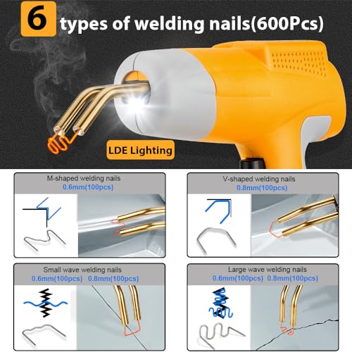 Choerinton Plastic Welder Compatible with Dewalt 20V Max Battery, with 600PCS Staples, Pure Copper Transformer, Rapid Heating, Plastic Welding Kit for Car Bumper, Dashboard & Repair(No Battery) - color: For Dewalt Battery