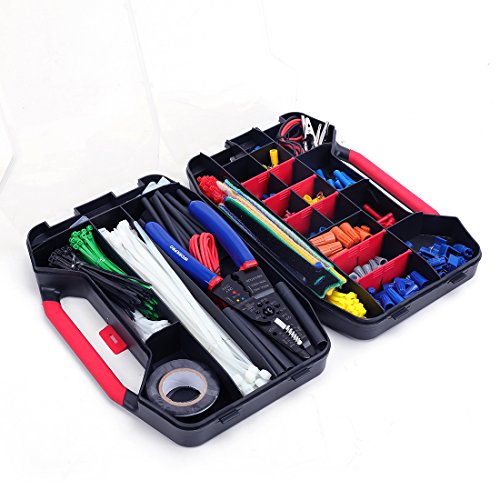 WORKPRO Crimping Tool Kit with 582PCS Heat Shrink Wire Connectors | Electrical Wire Terminals for AWG 22-10, 3-in-1 Wire Strippers Cutters & Crimpers, Electrical Repair Kit with Storage Case
