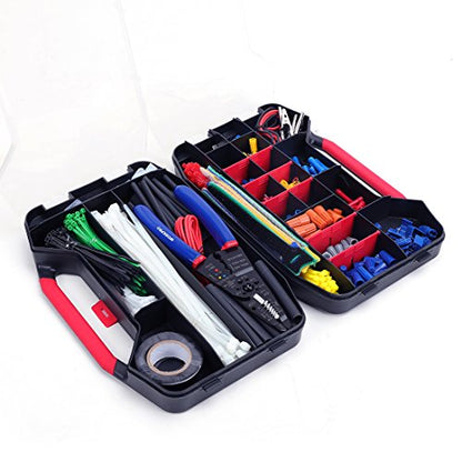 WORKPRO Crimping Tool Kit with 582PCS Heat Shrink Wire Connectors | Electrical Wire Terminals for AWG 22-10, 3-in-1 Wire Strippers Cutters & Crimpers, Electrical Repair Kit with Storage Case