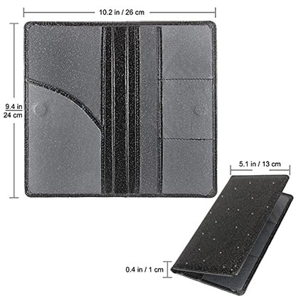 Car Registration and Insurance Holder, Premium Leather Insurance and Registration Holder,vehicle Glove Box Car Organizer, with Magnetic Shut for Cards, Driver License (Glitter Black) - color: 05-Glitter Black