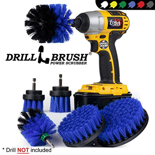 Pool Accessories - Cleaning Supplies - Drill Brush - 5 Piece Spin Brush Pool Cleaning Kit - Pool Supplies - Slide - Deck Brush - Hot Tub - Spa - Pond Liner - Pool Brush - Carpet Cleaner - color: Blue
