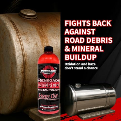 Renegade Products Wheel Window Polishing Bundle – Pro Red Liquid Metal Polish with 1/8" Foam Polishing Cones & Barrels – Drill Attachment Kit for Aluminum & Stainless Steel for Wheels & Tight Spaces