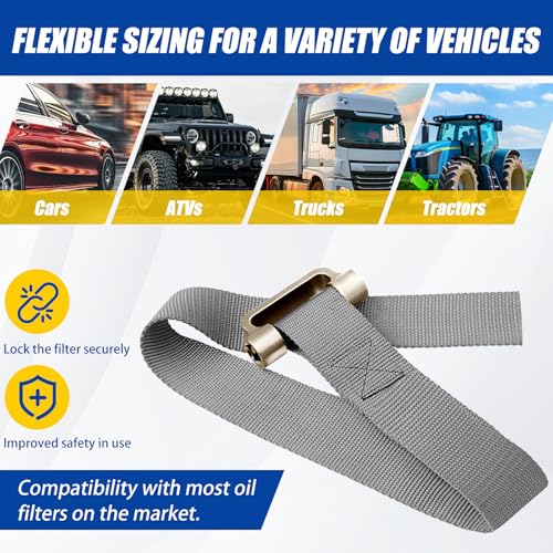 Eudaimonia Oil Filter Strap Wrench, Adjustable Strap Wrench Heavy Duty | Oil Filter Removal Tool, Heavy Duty, Adjustable, General