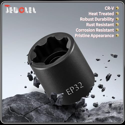 EP Socket EP32, 6 Point 1/2” Dr Female External E-Torx Plus Socket | EP Socket, Female External, E-Torx Plus Socket, External, Cr-V Steel, High Deformation Prevention - size: EP32