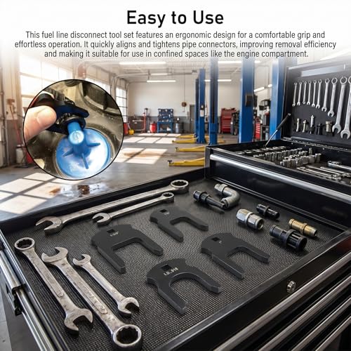 38410 DEF & Fuel Line Disconnect Tool Set, Diesel Fuel Line Removal Tool | 4 Pcs Fuel Line Disconnect Set for Ford, Chevy, GMC Diesel, Audi, and BMW models, fits for car and truck maintenance