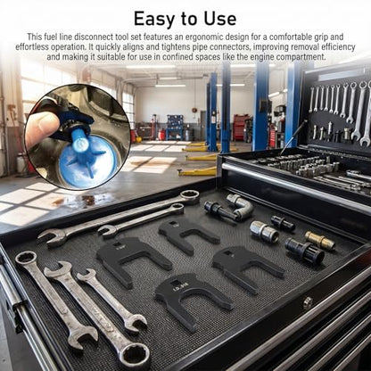 38410 DEF & Fuel Line Disconnect Tool Set, Diesel Fuel Line Removal Tool | 4 Pcs Fuel Line Disconnect Set for Ford, Chevy, GMC Diesel, Audi, and BMW models, fits for car and truck maintenance