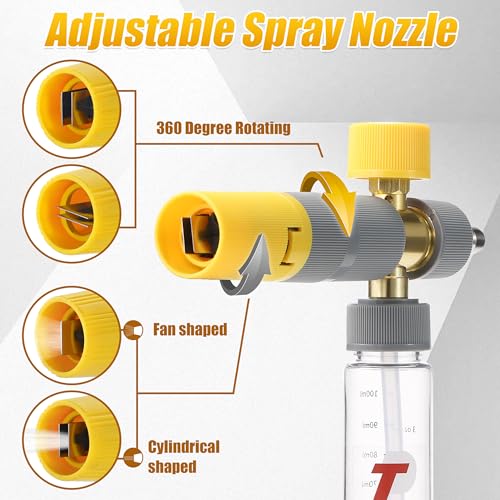 Tool Daily Mini Foam Cannon for Pressure Washer, Dual Connector | 5 Power Washer Spray Nozzle Tips, 1/4 Inch Quick Connect - size: 100 ml
