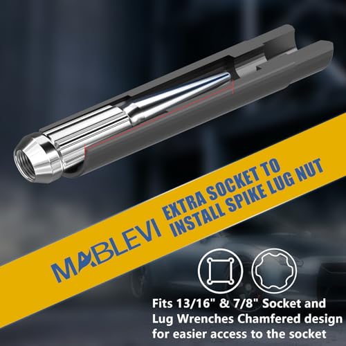 MABLEVI 8PCS Wheel Lock Removal Kit, SAE Metric Lug Nut Key Set for Easy Removal of Locking Lug Nuts on Aftermarket 5, 6, 7, 12 Spline and Hex Style - size: Upgrade 8pcs