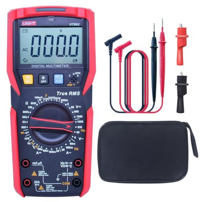 UNI-T UT89X Digital Multimeter Tester, TRMS 6000 Counts AC DC 1000V Multimetro Volt Ohm Meter Automotive Electrical Capacitance Multimeter, Measures Current Temperature NCV Resistance - style: UT89X[Temperature, Live wire test]
