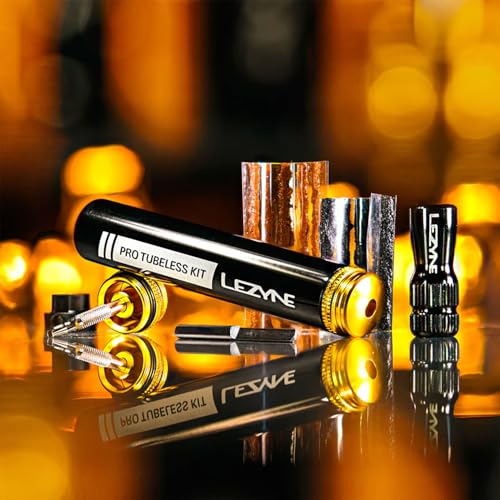 LEZYNE Pro Tubeless Kit | Portable All-In-One Bicycle Tire Repair System with Aluminum Body, Tire Plugs, CO2 Inflator & Stainless Steel Tools | For Road, Gravel & MTB Bikes, Pro Tubeless Kit Loaded - size: Pro Tubeless Kit Loaded