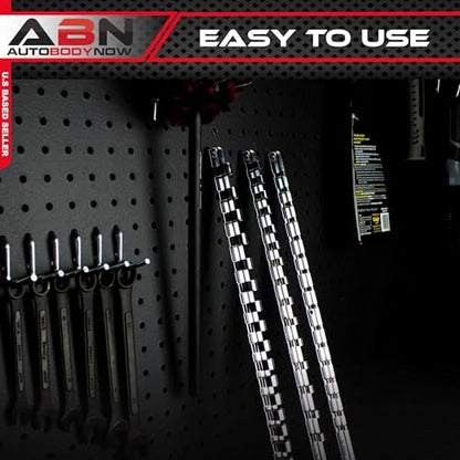 ABN Metal Socket Organizer Tray - 3pc Set 1/4in, 3/8in, 1/2in Drive Socket Tray & Clips