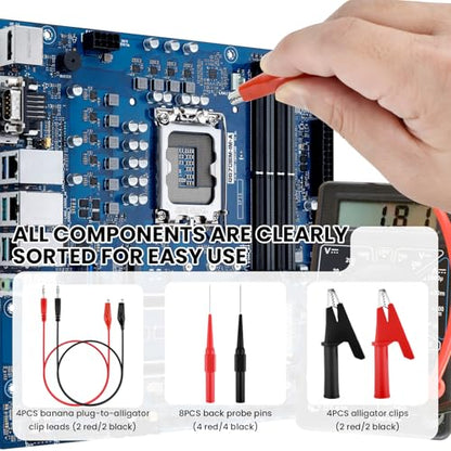 16Pcs Back Probe Kit, Banana Plug Wires with Electrical Testing Probes & Insulated Alligator Clips for Automotive Circuit Diagnosis, Vehicle Electrical Maintenance