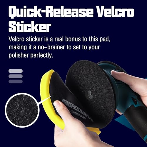 5.5IN Buffing Pads, Polishing Pad 3 Pcs 5.5 INCH Yellow Medium Cut Pad, High-Density Foam Buffing Pads for Car Boat Buffer Compounding, Polishing and Waxing - color: Yellow, size: 5.5 - Inch