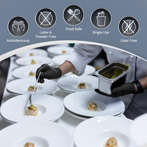 Reli. Black Nitrile Gloves, Large (250 Pack) | Heavy Duty Disposable Gloves | Powder Free, Latex Free, Food Safe | Single-Use | Premium Nitrile Rubber Material for Mechanic, Cleaning, Cooking