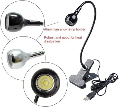 USB 3W LED UV Ultraviolet Phone Glue Curing Desk Lamp for Gel Nails, Portable Clamp Flexible for Mobile Repair, Plug and Play White - color: White