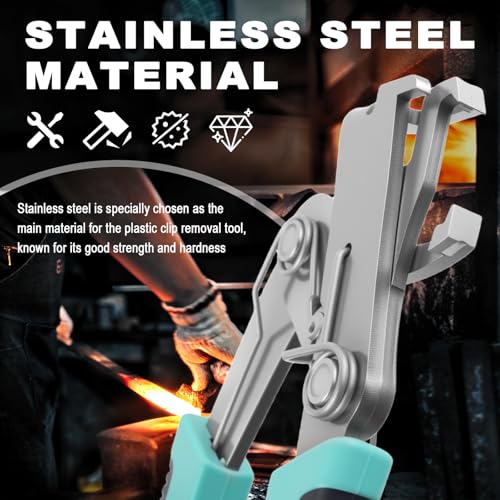 Upgraded Car Clip Pliers and Disassembly Tools with Plastic Rivets,Labor-Saving Automotive Clip Removal Tool with Non-damaging/Spade Jaws,Non-Slip Car Panel Clips Removal Pliers