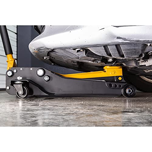 CAT 3-1/2 Ton Low Profile Service Jack – Dual Pump Quick Lift, 3.75" to 21" Lift Range, Oversized Saddle, Heavy-Duty Frame, Smooth-Roll Front Rollers – 240332 - size: Low Profile