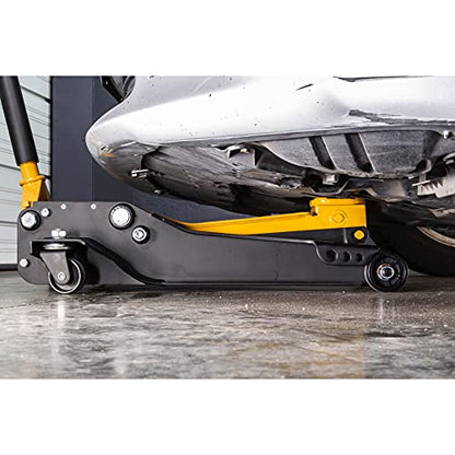 CAT 3-1/2 Ton Low Profile Service Jack – Dual Pump Quick Lift, 3.75" to 21" Lift Range, Oversized Saddle, Heavy-Duty Frame, Smooth-Roll Front Rollers – 240332 - size: Low Profile