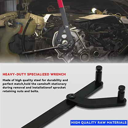 Camshaft Pulley Holder Tool for Cam Sprockets and Injection Pump Pulleys | Compatible with select Honda and Toyota vehicles; alloy steel holder fits holes over 12 mm with 19-190 mm spacing