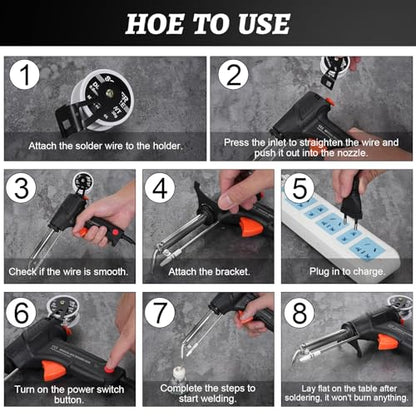 Soldering Iron Kit,60w 110v Corded Electric Welding Gun with Welding Wire,Versatile Portable Manual Soldering Gun,for Electronic Repair, Home Appliance Repair, DIY