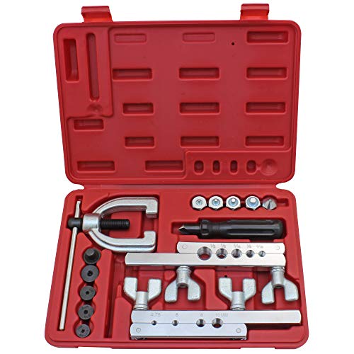 4LIFETIMELINES Economy Brake Line Flare Kit for Single, Double (SAE) Flares & Bubble (ISO) Flares - 2 Flaring Bars, 9 Flaring Dies, Tubing Reamer, & Storage Case - size: Standard Kit