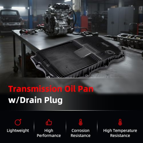 Oil Pan w/Drain Plug, Transmission Oil Pan for Ram 1500 2013-2021 | for Ram 2500 3500 2019-2021, for Ram 1500 Classic 2019-2021, for Jeep Grand Cherokee 2014-2021, 265-850, 265850, 68225344AA - size: for Ram 1500/Grand Cherokee 2014-2021