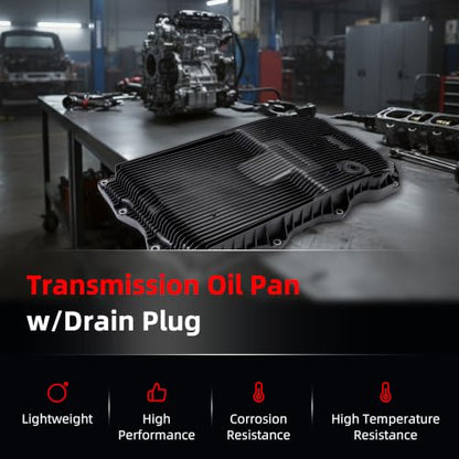 Oil Pan w/Drain Plug, Transmission Oil Pan for Ram 1500 2013-2021 | for Ram 2500 3500 2019-2021, for Ram 1500 Classic 2019-2021, for Jeep Grand Cherokee 2014-2021, 265-850, 265850, 68225344AA - size: for Ram 1500/Grand Cherokee 2014-2021